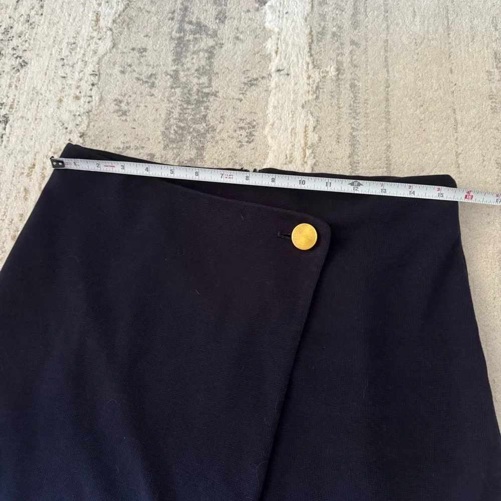Ann Taylor Loft rich navy faux wrap asymmetrical skirt